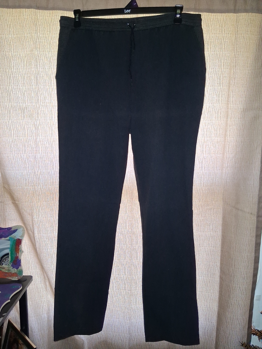 VTG Linnay Drawstring Lounge Pants Black Dark Gray Size 15/16